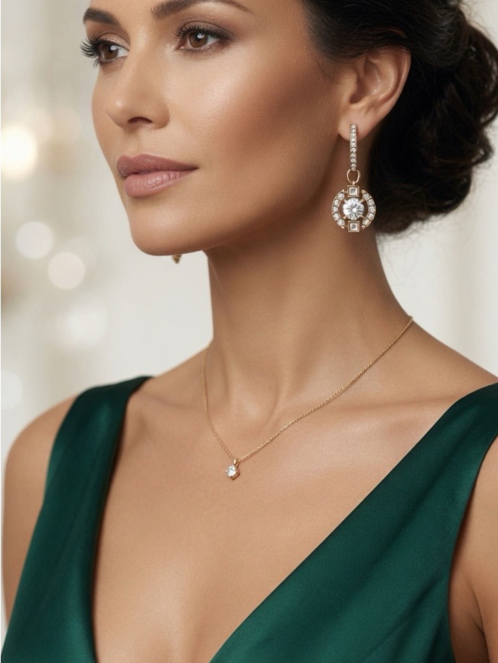 Swarovski Gold Plated Crystal Drop Lever Back Earrings - Picture 4 of 13